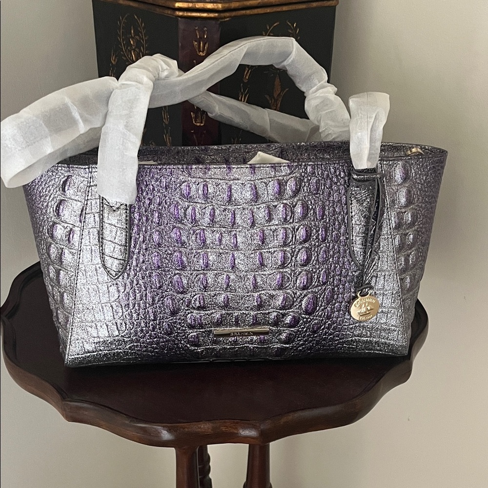 NWT Brahmin Tonya purple glitter tote